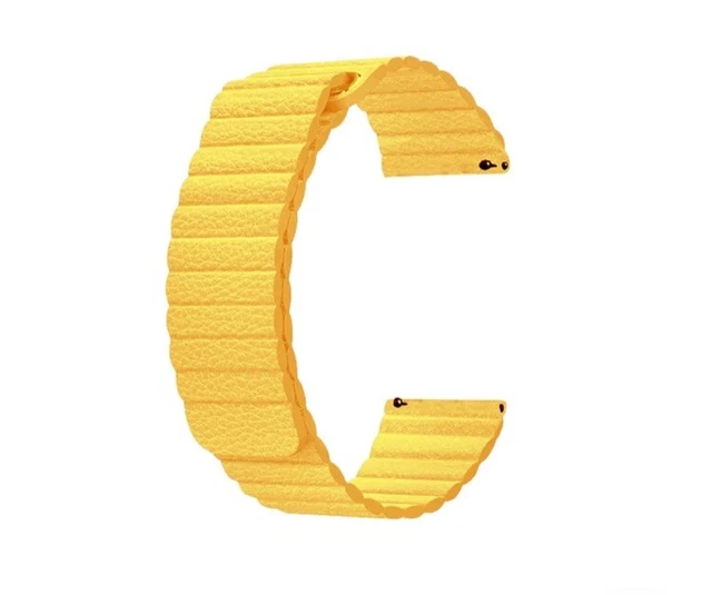 Bracelet De Montre En Cuir Jaune 20mm à Fixation Rapide (Quick Release) - Neuf Sans étiquette