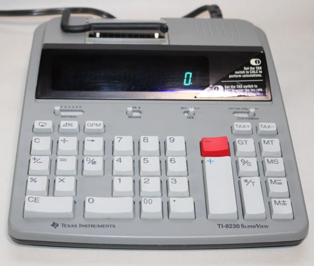 VINTAGE TEXAS INSTRUMENTS TI-8230 Electronic Calculator w/ Receipt ...