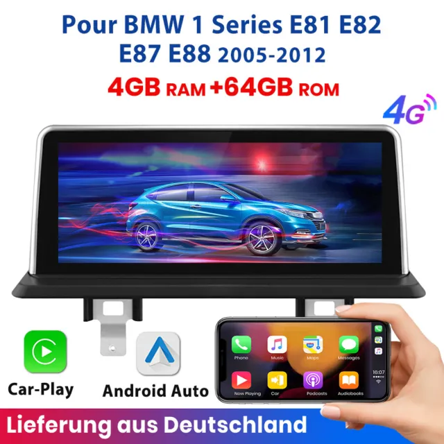 Carplay Android Pour BMW 1Series E81 E82 E87 E88 2005-12 Autoradio WIFI FM 4+64G