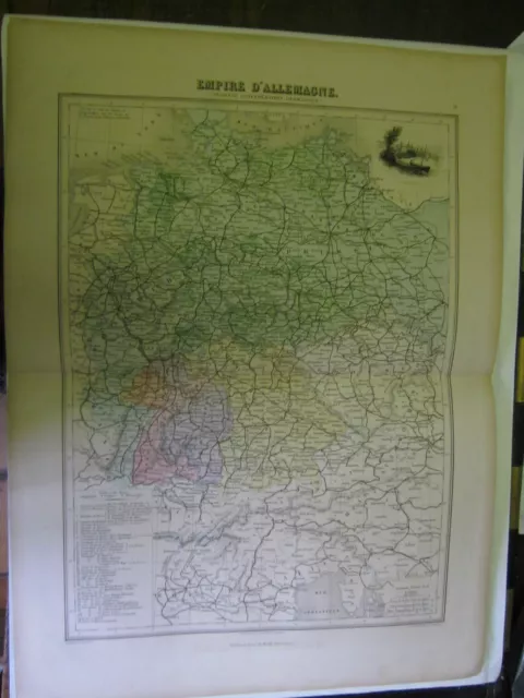 Ancienne carte Migeon dressée par Chartier de l'Empire d'Allemagne