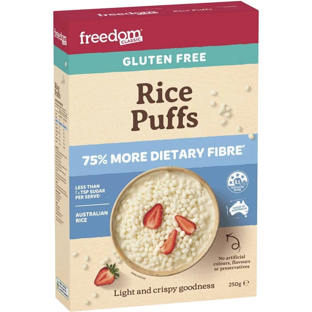 FREEDOM RICE PUFFS Gluten Free GF Breakfast Cereal 250g $16.00 ...