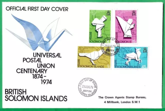 BRITISH SOLOMON ISLANDS ~ U.P.U. FIRST DAY COVER ~ 29th AUG 1974