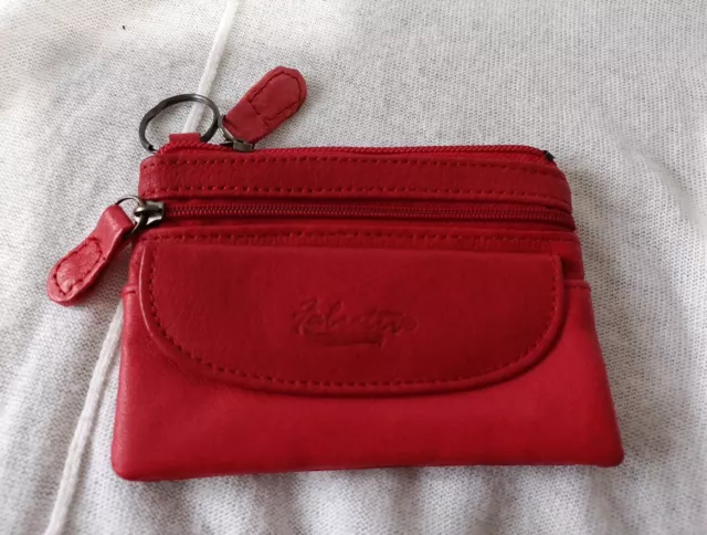 Fabretti - Red  Genuine Leather Purse - Coin / Notes / Card Wallet, Purse- NEW