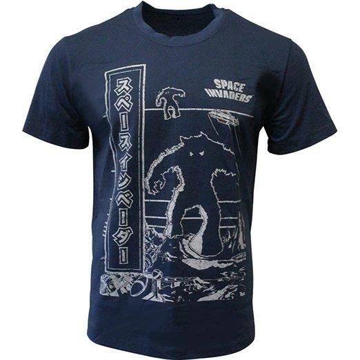 Unisex Large Gaming T-Shirt Old School Space Invaders Cabinet Retro Game Tee