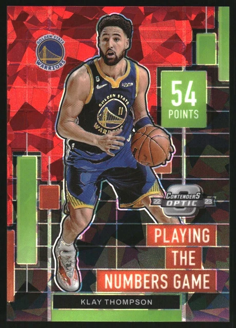 2022-23 Contenders Optic Playing Numbers Game Red Cracked Ice #9 Klay Thompson