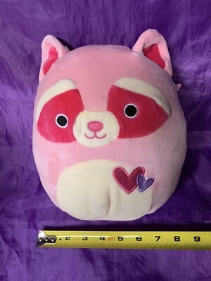 VERY RARE SQUISHMALLOW Raccoon Hearts Pink Mel 9”-10” £63.06 - PicClick UK