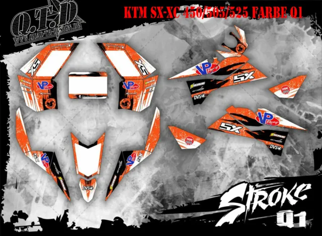 Scrub Dekor Kit Atv Ktm Sx Xc 450 / 505 / 525  Graphic Kit Stroke B
