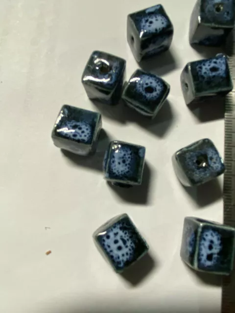Antiqued Raku Ceramic Porcelain Beads ***U PICK*** Blue Green Orange Gray Pink