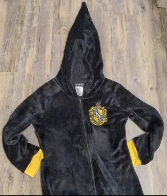 Harry Potter Hufflepuff hooded pajamas Union Suit costume kids XL or women SM