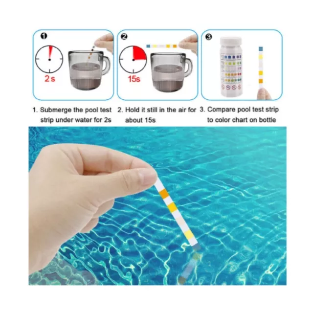 5 in 1 Piscina Test Strisce, Pool Di Test PH Cartine, Tester per Acqua,100 Pezzi 2