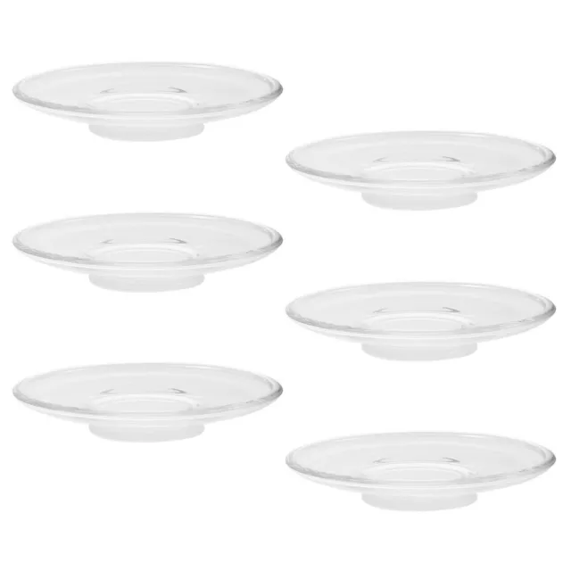 Clear Glass Coasters Saucers for Coffee Tea Cups Snacks Fruits Decor