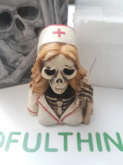 Nurse "Skeleton" Sculpture-Bust,Made In Usa-Small Piece-Very Nice Gift-Rare!L@@K