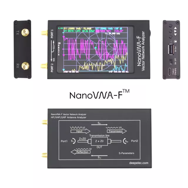 NanoVNA-F Vector 4.3" LCD VNA HF VHF UHF Network Antenna Analyzer  + Metal Case