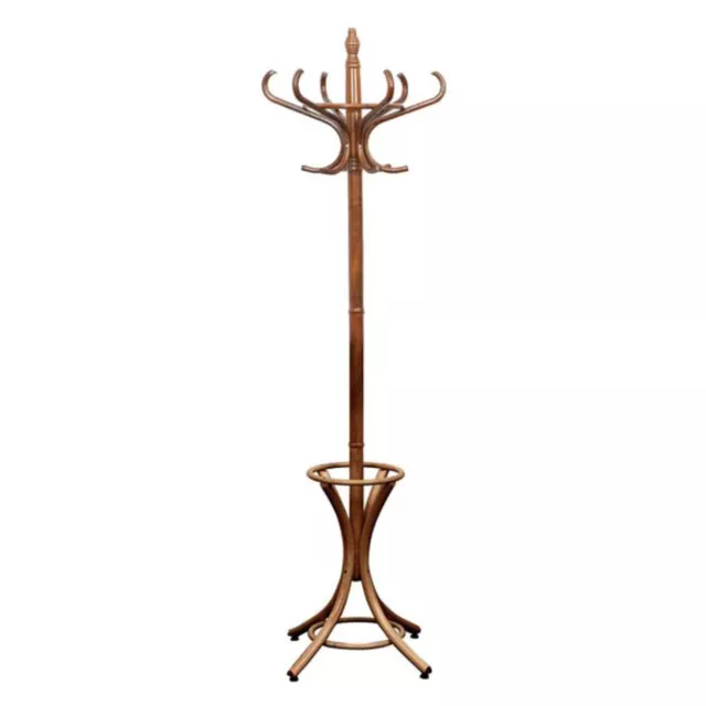 New Bentwood Hat and Coat Stand Hatstand Umbrella Holder Timber Light Walnut