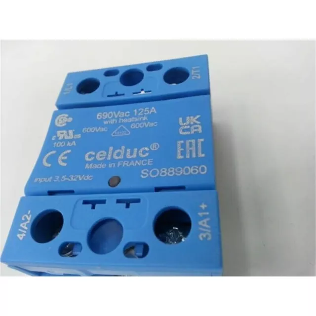 Celduc SO889060 Solid State Relay 125A 24-690V Load 3.5-32VDC Input SPST