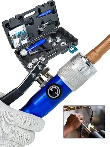 AMZCNC Hydraulic Tube Expander Compact Swaging Tool Kit with Tube Cutter Debu...