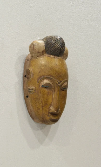 African Mask Wood Crest Baule Tribe Mask 2