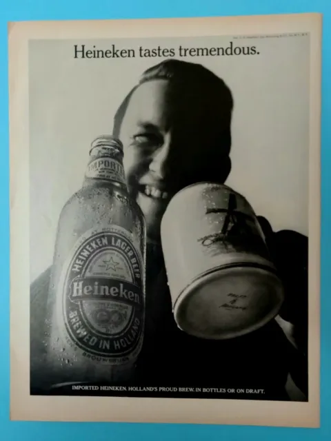 Heineken Lager Beer Rare Vintage 1967 Trade Promo Poster