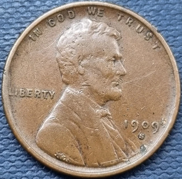 1909 S VDB Wheat Cent Lincoln Penny 1c Better Grade VF + Details #63512