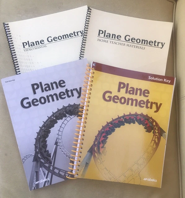LOT (4) ABEKA Plane Geometry Home Teacher Test / Quiz Solution Key