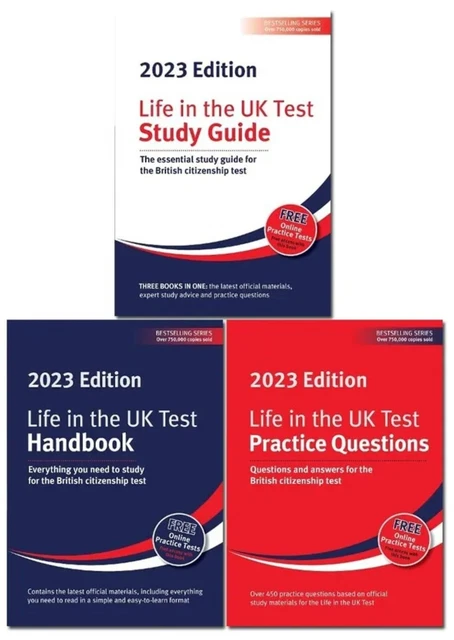 LIFE IN THE UK 2023 Test Collection 3 Book Set The British Citizenship ...