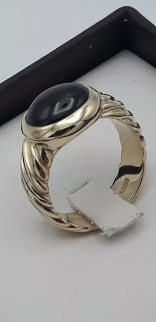 Anillo de Mujer de Oro Amarillo 18KT Con Granate De 10x12 MM, Tamaño 15 It 3