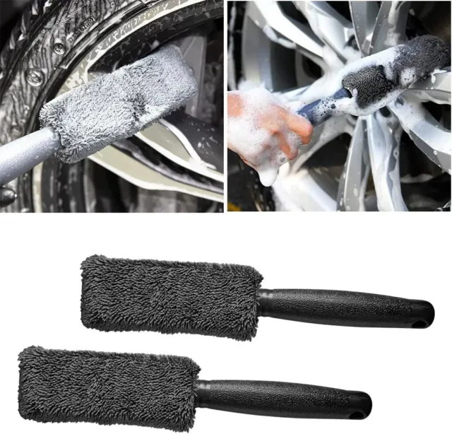 Wheel Brush Microfiber Metal Free Wheel&Rim Brush Cleaner Detailing Brush Tool