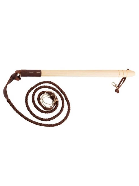 Ancien Fouet D'équitation En Cuir - Crop 28 Cm - Marron - Utilisé
