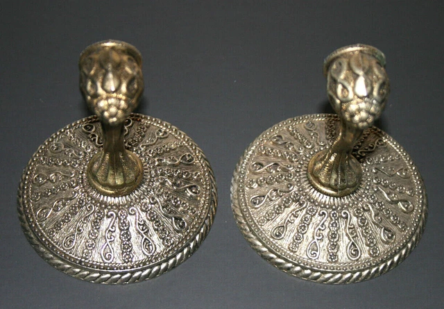 VTG 1968 Set of 2 Amer Tack HDWE Hardware CO.Ornate Towel Bar Holder Brass D2404