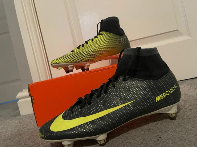NIKE MERCURIAL CR7 SG Football Boots UK 7.5 Green Grey Black 7.40