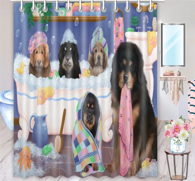 Halloween Tibetan Mastiff Dog Shower Curtain Bathtub Screens Personalized Hook