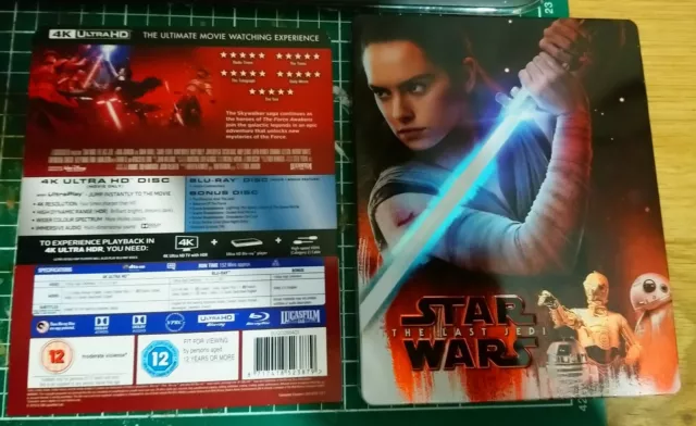 Star wars the last jedi 4k + blu-ray steelbook limited edition zavvi