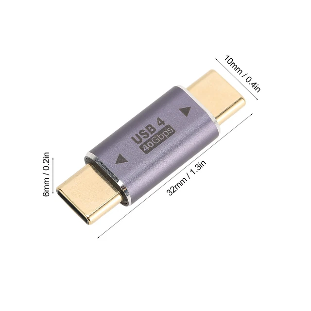 USB C Male To Male Adapter PD 100W 8K 40Gbps High Speed Charging HD Transmis
