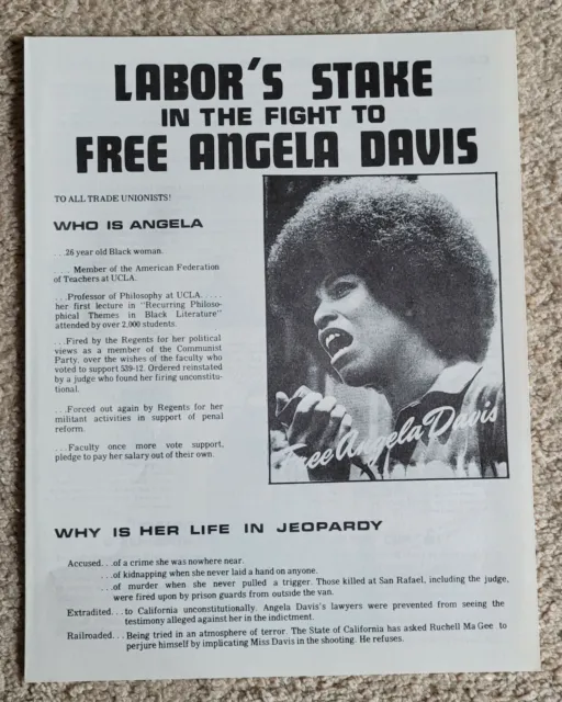 FREE　Chicago　£317.12　PicClick　Americana　African　Vintage　Brochure　1971　ANGELA　UK　DAVIS　Original