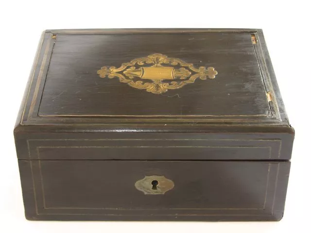 Box For Sewing/Jewellery Wooden Napoleon III Antique French Jewelry Sewing Box