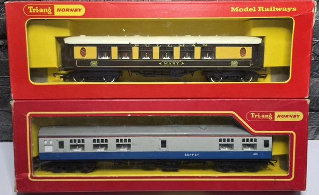Y645. TRI-ANG Hornby R729 Blue Grey Buffet Car 1825 + R228 Pullman ...