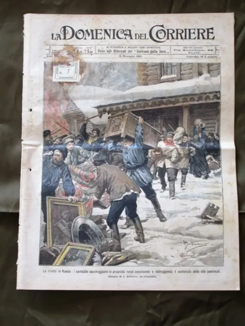 La Domenica del Corriere 31 Dicembre 1905 Rivolta Russia Calabria Natale a Roma