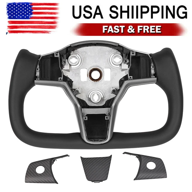 YOKE STEERING WHEEL For Tesla Model Y Model 3 20172022 Black With