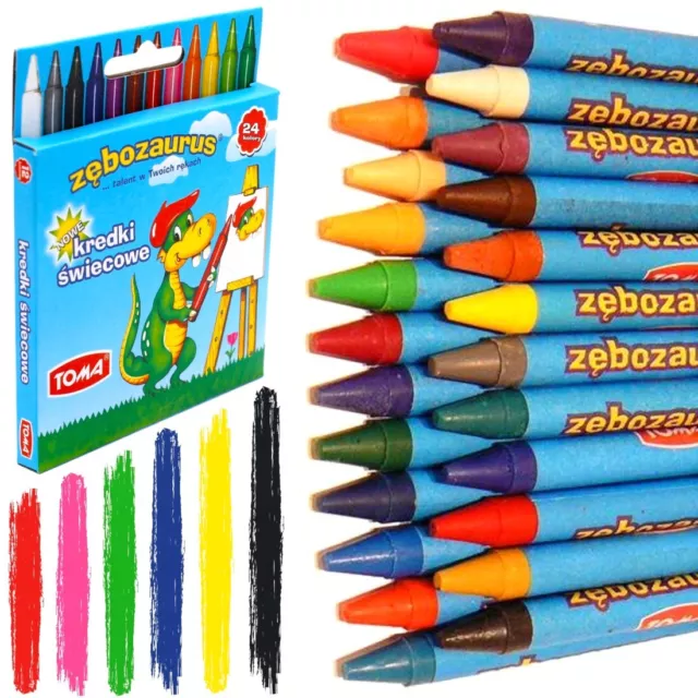 24er-Pack Wachs Bleistifte Set Kinder Party Malvorlagen Kunst helle Farben ungiftig 3