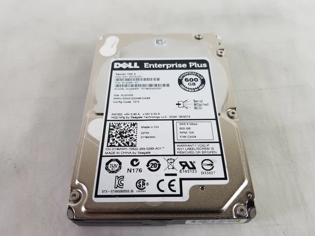 Lot of 2 Seagate Dell Enterprise Plus ST9600205SS 600GB 2.5"" SAS 2 HARD DRIVE