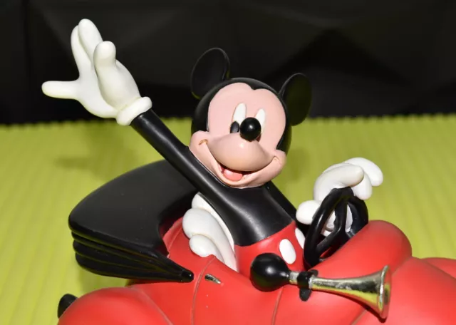 Extrem Seltene Alte Disney Micky Mickey Maus Mouse Figur im rotem Auto Vintage