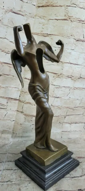 100% Solid Bronze Abstract Modern Artwork Angel by Salvador Dali Sculpture Deal