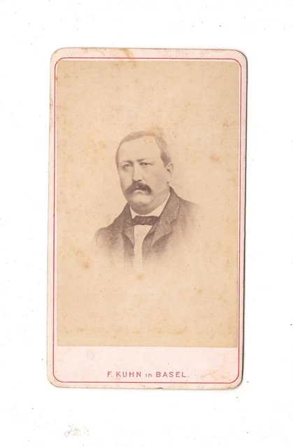 F. Kuhn CDV Foto Herrenportrait - Basel 1870er