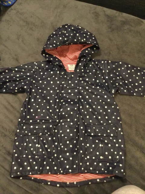 Mädchen Mamas & Papas Marineblaue Spots Gefütterter Regenmantel Leichter Jackenmantel 3-4 Y