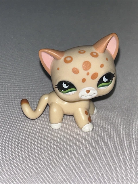 Figurine LPS (Littlest Pet Shop) #42 - Chat Européen Jaune Avec Mèche, D'occasion