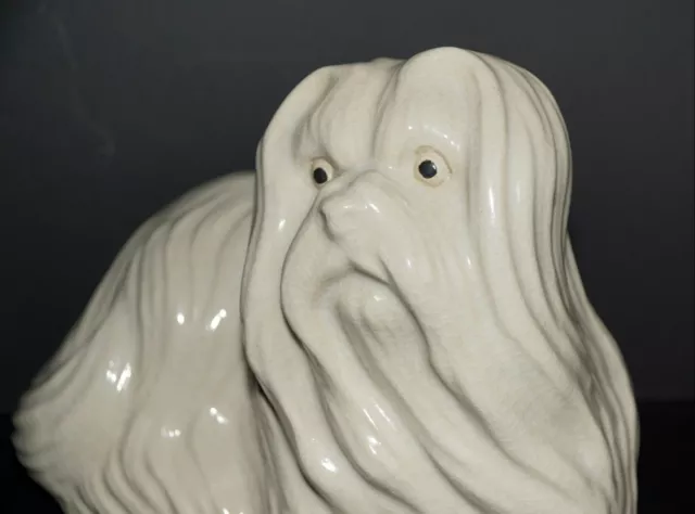 Old Item ~ Shiwan Porcelain Tibetan Spaniel ~ Unique Character ~ Old Stock