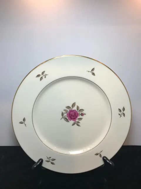 6 vintage Lenox Rhodora Pink Rose Salad, Luncheon, Dessert Plates 8 1/2"