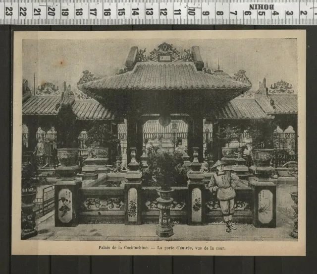 G309 /  Gravure 1898 /  Palais De La Cochinchine La Porte D Entree