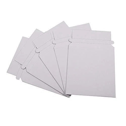 Stay Flat CD/DVD White Cardboard Mailer Envelope,5 1/4 x 5 1/4 inches, ...