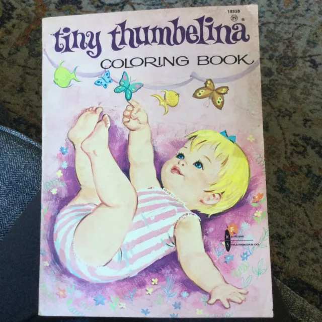 RARE TINY THUMBELINA Doll Coloring Book Watkins Strathmore 1963